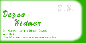 dezso widmer business card